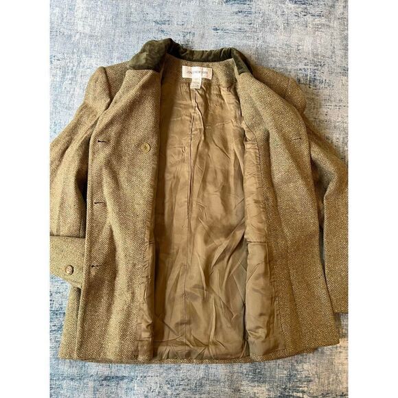 Vintage Jones New York Wool Silk Double Breasted Blazer Velvet Collar Size 12 - Picture 6 of 12